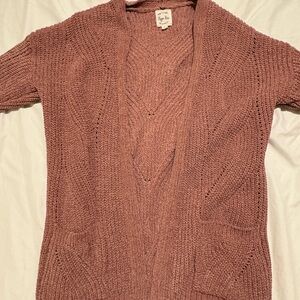 Hippie Rose Mauve Cardigan Sweater